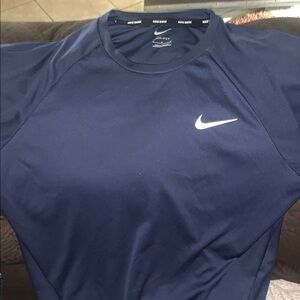 Nike Dark Blue Sports Top with Pink Highlights